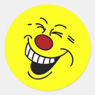 Crazy Face Grumpey Runder Aufkleber