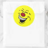 Crazy Face Grumpey Runder Aufkleber (Tasche)