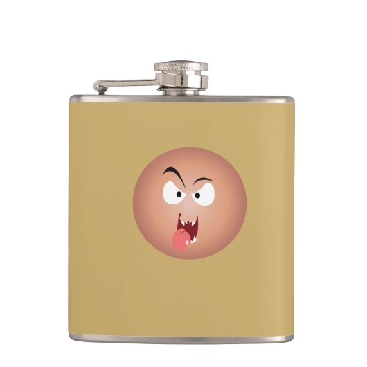Crazy Face Vinyl Wrapped Flask Flachmann (Vorderseite)