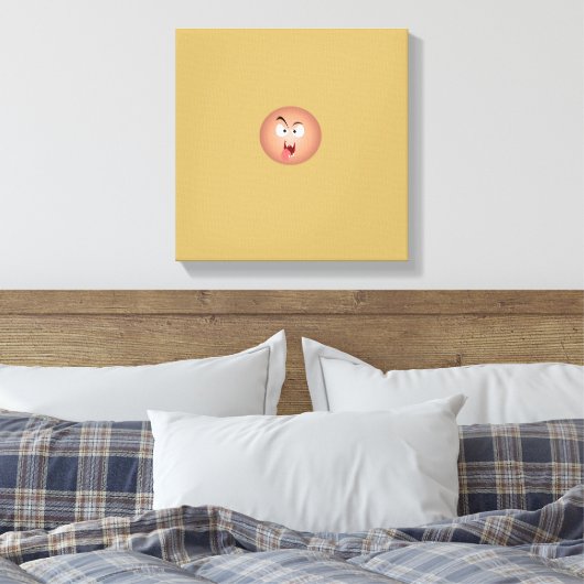 Crazy Face Wrapped Canvas Leinwanddruck (Insitu (Schlafzimmer))