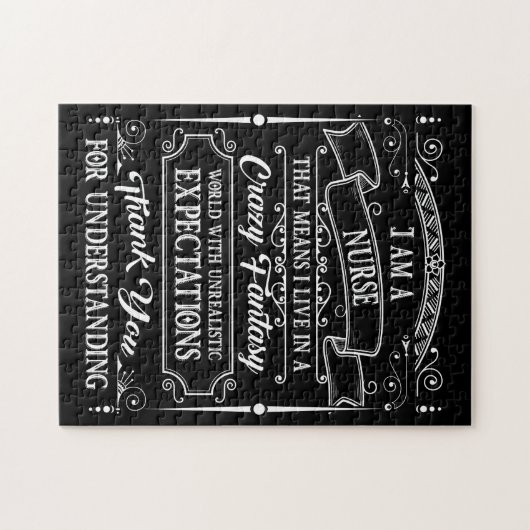 Crazy Fantasy I Bin A Nurse Expection TShirt Puzzle (Horizontal)