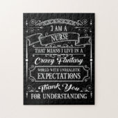 Crazy Fantasy I Bin A Nurse Expection TShirt Puzzle (Vertikal)