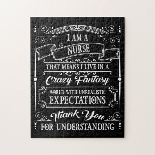 Crazy Fantasy I Bin A Nurse Expection TShirt Puzzle (Vertikal)
