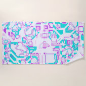 crazy fantasy maps white and aqua strandtuch (Vorderseite)
