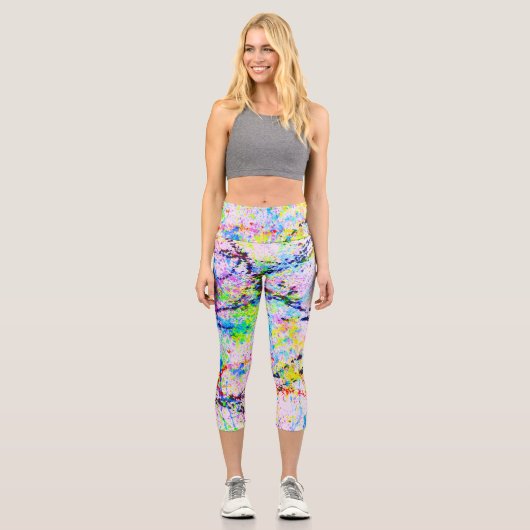 Crazy Farben Capri Leggings (Vorderseite)