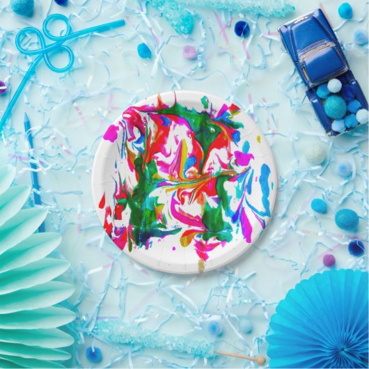 Crazy Farben Pappteller (Party)