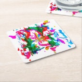 Crazy Farben Rechteckiger Pappuntersetzer (angewinkelt)