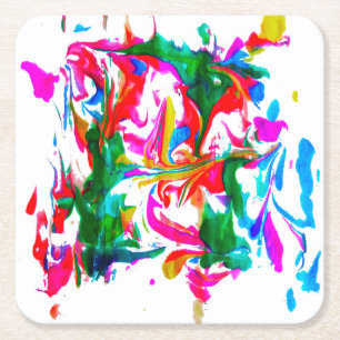 Crazy Farben Rechteckiger Pappuntersetzer