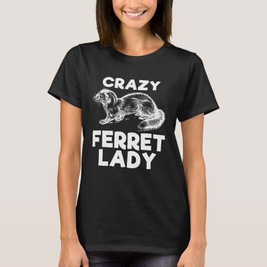 Crazy Ferret Lady   Animal  Kid T-Shirt (Vorderseite)