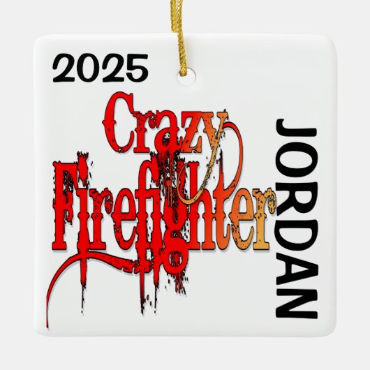 Crazy Firefighter CUSTOM Keramikornament (Vorderseite)
