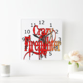 Crazy Firefighter Quadratische Wanduhr (Zuhause)