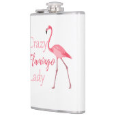 Crazy Flamingo Lady Funny Flamingo Flachmann (Links)