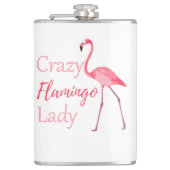 Crazy Flamingo Lady Funny Flamingo Flachmann (Vorderseite)