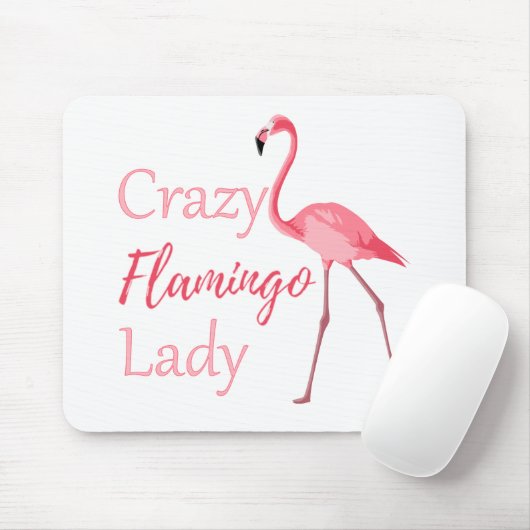 Crazy Flamingo Lady Funny Flamingo Mousepad (Mit Mouse)