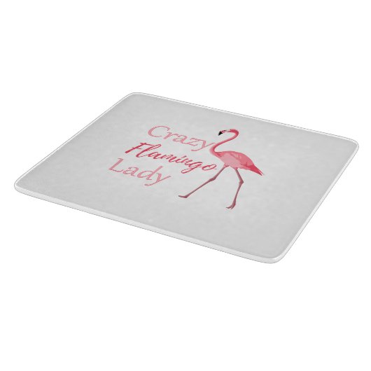 Crazy Flamingo Lady Funny Flamingo Schneidebrett (Ecke)