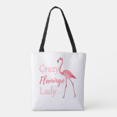 Crazy Flamingo Lady Funny Flamingo Tasche (Rückseite)
