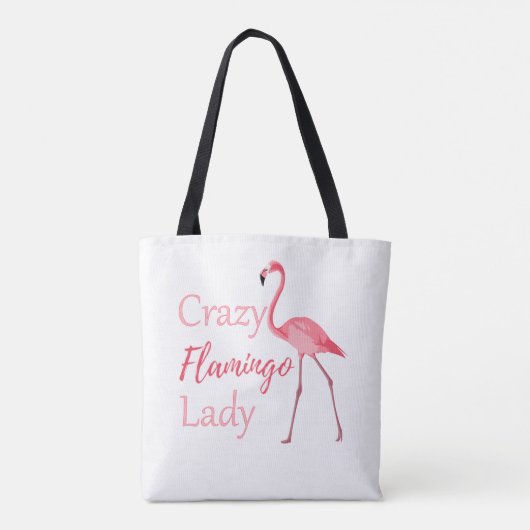 Crazy Flamingo Lady Funny Flamingo Tasche (Rückseite)