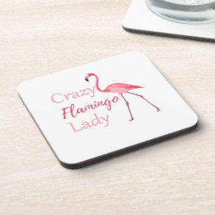 Crazy Flamingo Lady Funny Flamingo Untersetzer