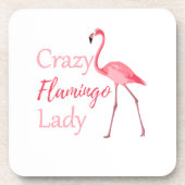 Crazy Flamingo Lady Funny Flamingo Untersetzer (Vorderseite)