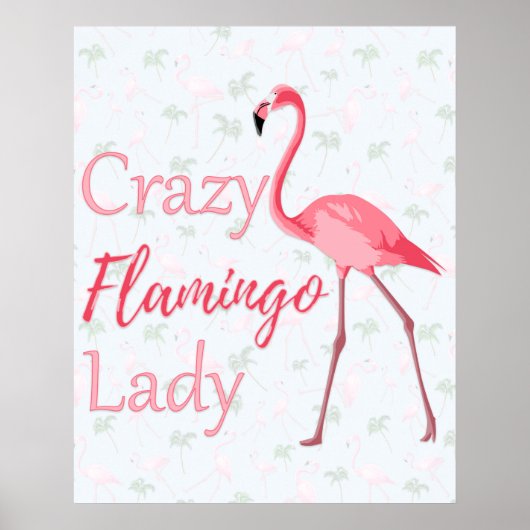 Crazy Flamingo Lady Poster (Vorne)