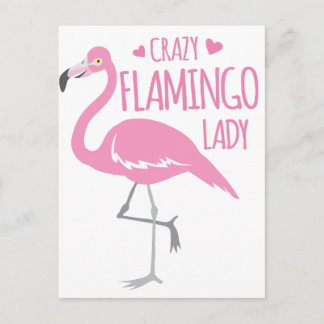 Crazy Flamingo lady Postkarte