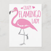 Crazy Flamingo lady Postkarte (Vorderseite)