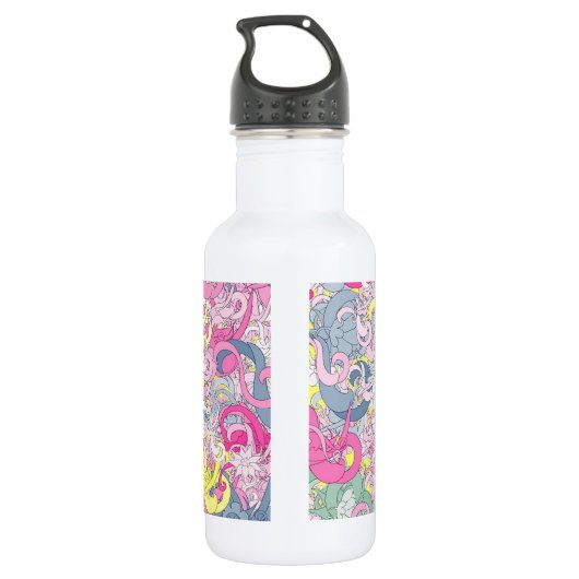 Crazy Floral Drink Flasche Edelstahlflasche (Rückseite)
