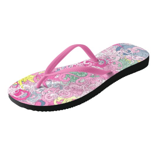 Crazy Floral Flip Flops Badesandalen (Schrägansicht)