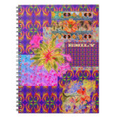 Crazy Floral Patchwork Lila Notizblock (Vorderseite)