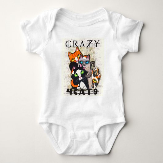 Crazy for Cats Baby Strampler (Vorderseite)