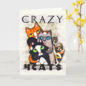 Crazy for Cats Friendship Grußkarte Karte (Gelbe Blume)