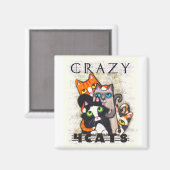 Crazy for Cats Magnet (Vorderseite/Rückseite)