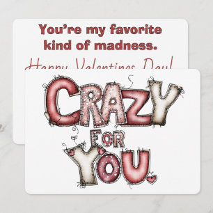 Crazy for You Valentinskarte  Feiertagskarte