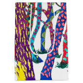 Crazy Forest bunt Spaß glücklich Mittlere Geschenktüte (Rückseite)