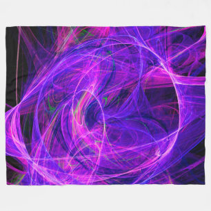 CRAZY FOTON Abstrakt Lila Blue Fraktale, Wirbel Fleecedecke