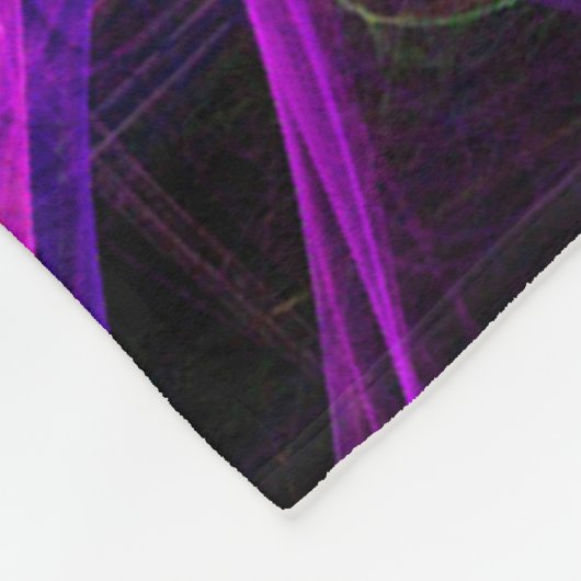 CRAZY FOTON Abstrakt Lila Blue Fraktale, Wirbel Fleecedecke (Ecke)