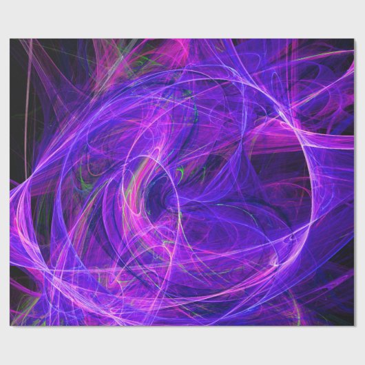 CRAZY FOTON Abstrakt Lila Blue Fraktale, Wirbel Geschenkpapier (Flach)
