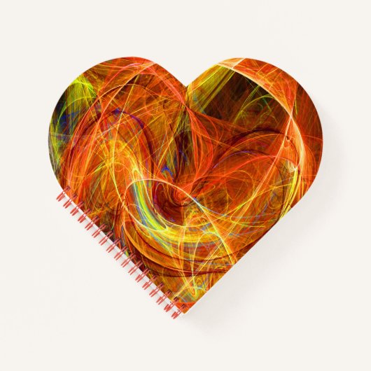 CRAZY FOTON Abstrakt Orange Yellow Fraktal Wirbel Notizblock (Vorderseite)