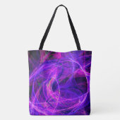 CRAZY FOTON BLACK STRIPE MONOGRAM Blau Fraktale Tasche (Rückseite)