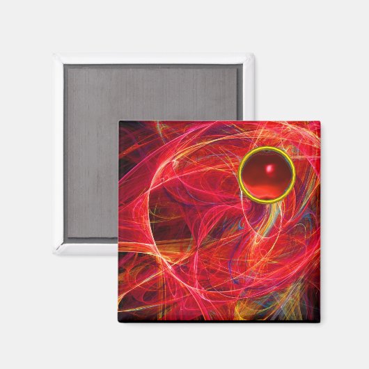 CRAZY FOTON MIT RED RUBY GEMSTONE MAGNET (Vorderseite/Rückseite)