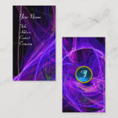 CRAZY FOTON MONOGRAM Edelblau lila Visitenkarte (Vorne/Hinten)