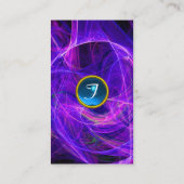 CRAZY FOTON MONOGRAM Edelblau lila Visitenkarte (Rückseite)