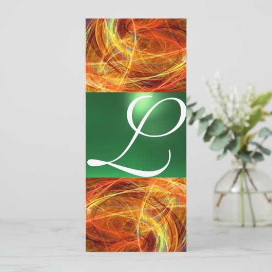 CRAZY FOTON MONOGRAM Gelb Smaragdgrün Ankündigung (Stehend Vorderseite)