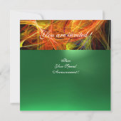 CRAZY FOTON MONOGRAM Gelb Smaragdgrün Einladung (Rückseite)