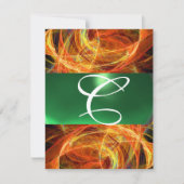 CRAZY FOTON MONOGRAM Gelb Smaragdgrün Einladung (Vorderseite)