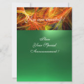 CRAZY FOTON MONOGRAM Gelb Smaragdgrün Einladung (Rückseite)