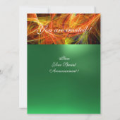 CRAZY FOTON MONOGRAM Gelb Smaragdgrün Einladung (Rückseite)