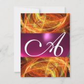 CRAZY FOTON MONOGRAMM schwarz rosa Einladung (Vorderseite)