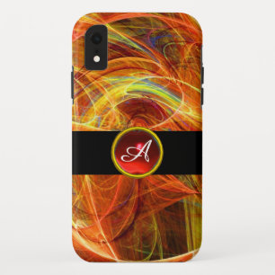 CRAZY FOTON RED RUBY GEM STONE MONOGRAM iPhone XR HÜLLE