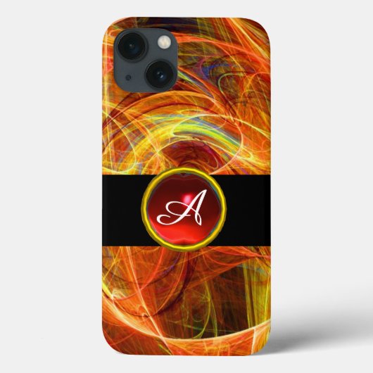 CRAZY FOTON RED RUBY GEM STONE MONOGRAM Case-Mate iPhone HÜLLE (Rückseite)
